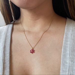 Kate Spade Gold Tone Flower Mini Pendant Necklace